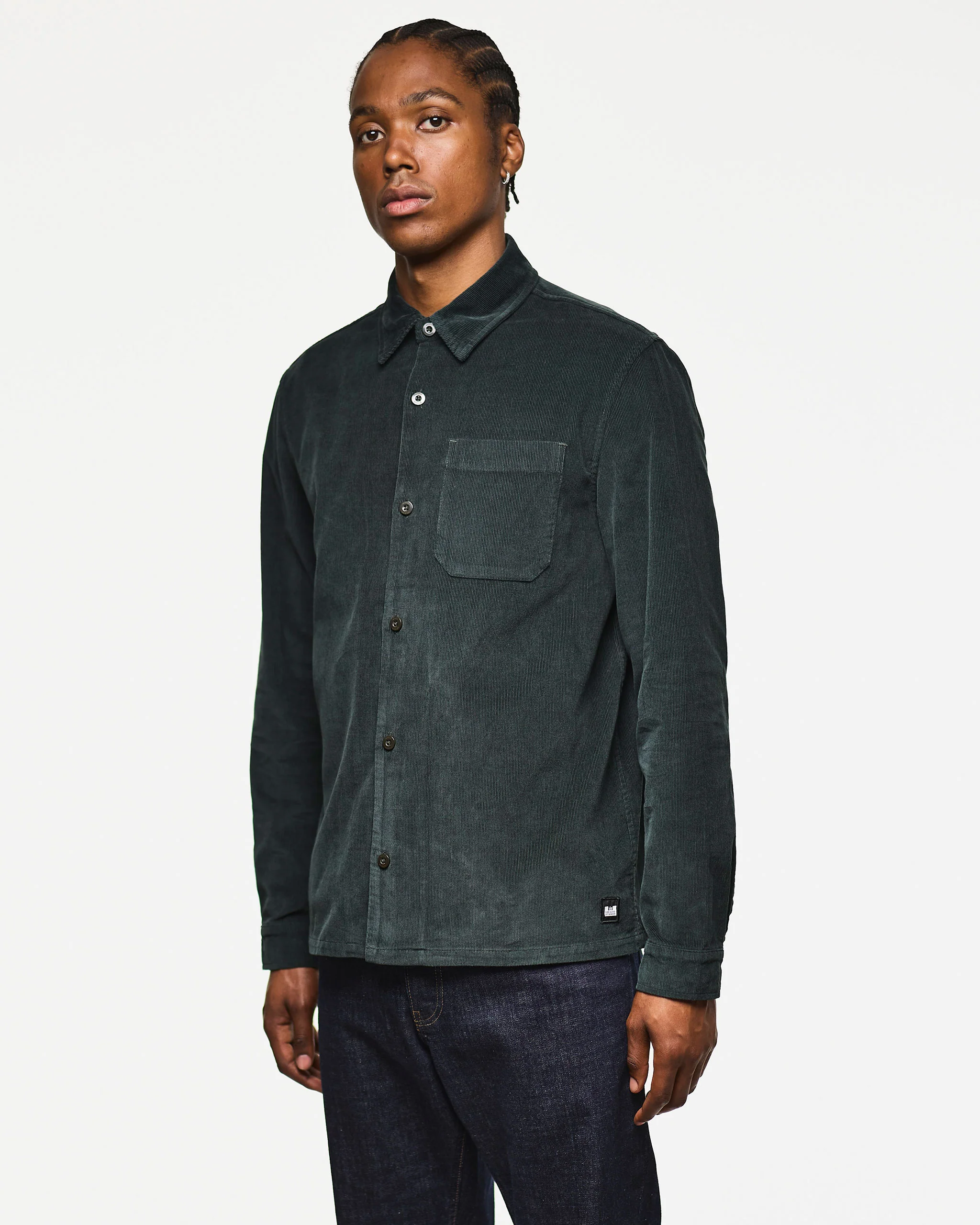 Welch Cord Shirt Black Forest Green - Image 3