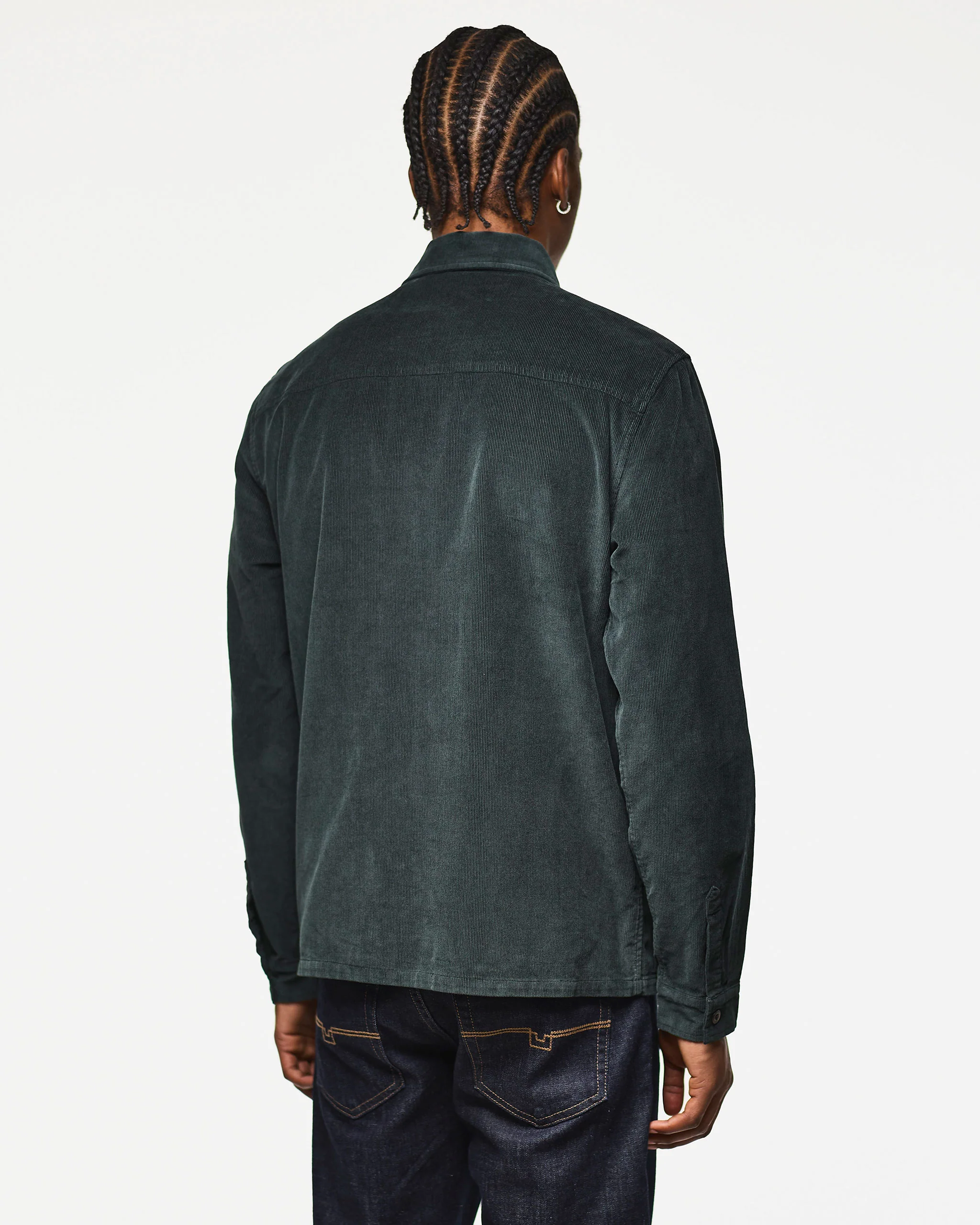 Welch Cord Shirt Black Forest Green - Image 4
