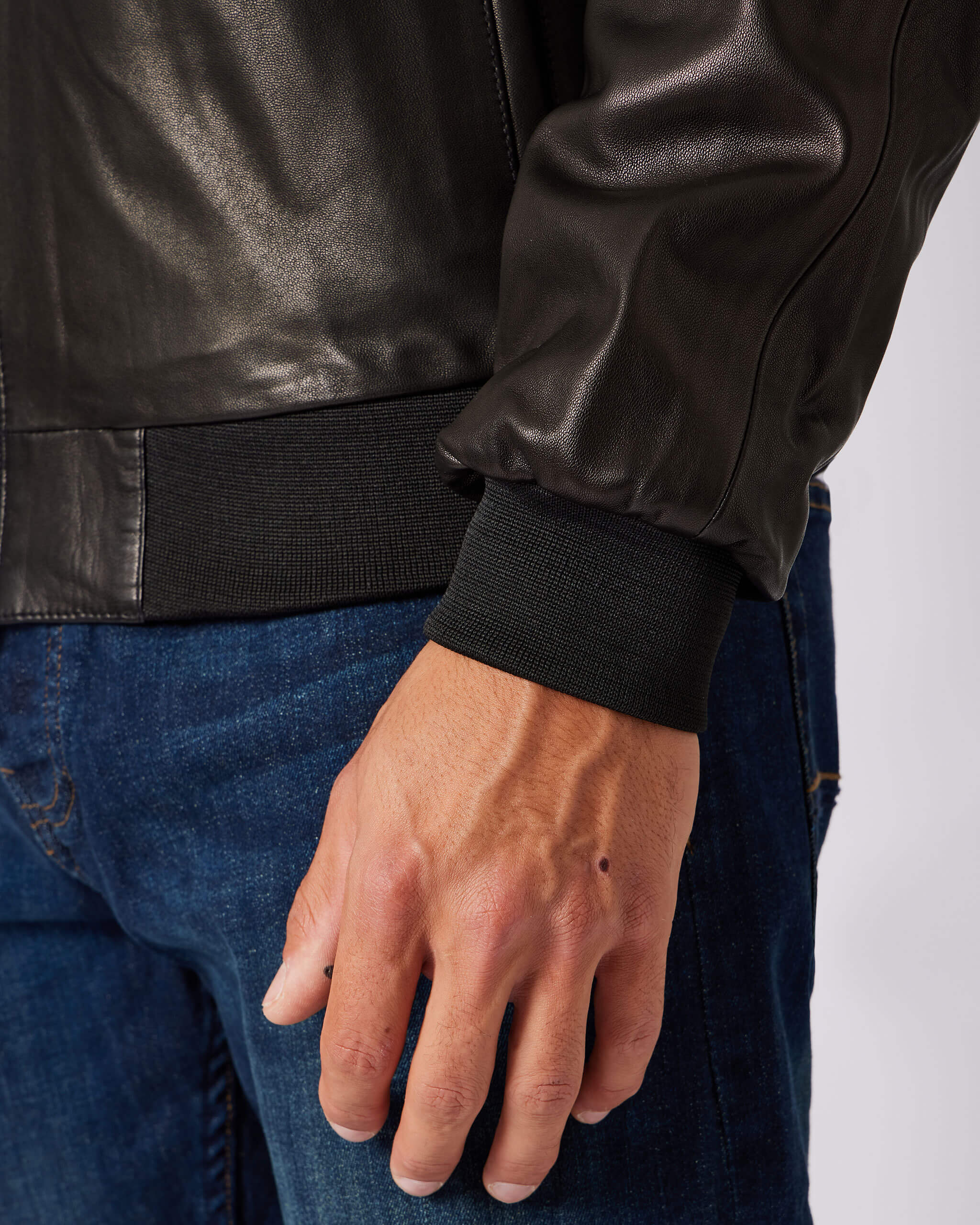 Wythenshawe Leather Jacket Black - Image 8